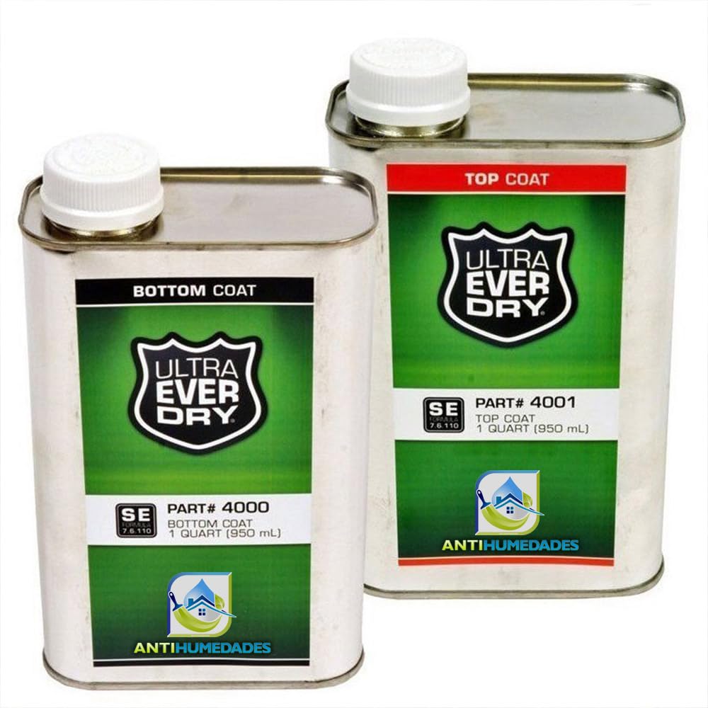 Ultra Ever Dry 0,5+0,5L Recubrimiento Superhidrofóbico Oleorepelente | Repele agua, aceite y manchas. Nanotecnología superhidrofóbica para metal, piedra, madera, textil y hormigón.