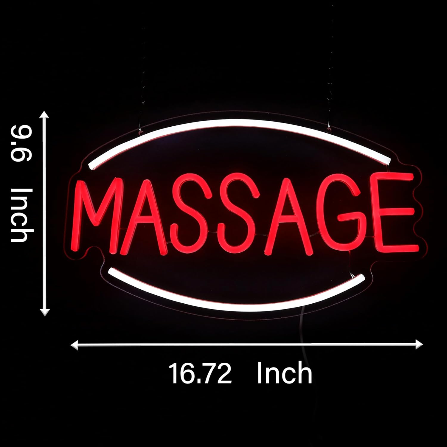 Massage Neon Sign Massage LED Light Dimmable Wall Decor Massage Shop Salon Store Man Cave Massage Decoration 17.2 * 11.2 Inch