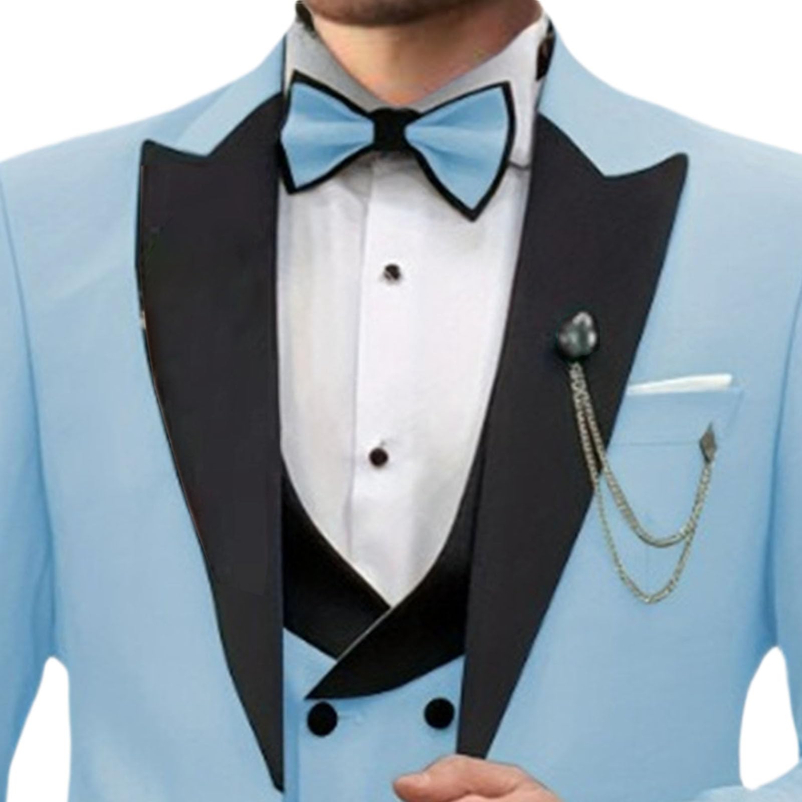 Traje de 3 Piezas para Hombre, Elegante, Ajustado, con Solapa de Pico, un botón, Formal, para Negocios, Boda, Fiesta, Chaqueta, Chaleco, pantalón, Conjunto Traje