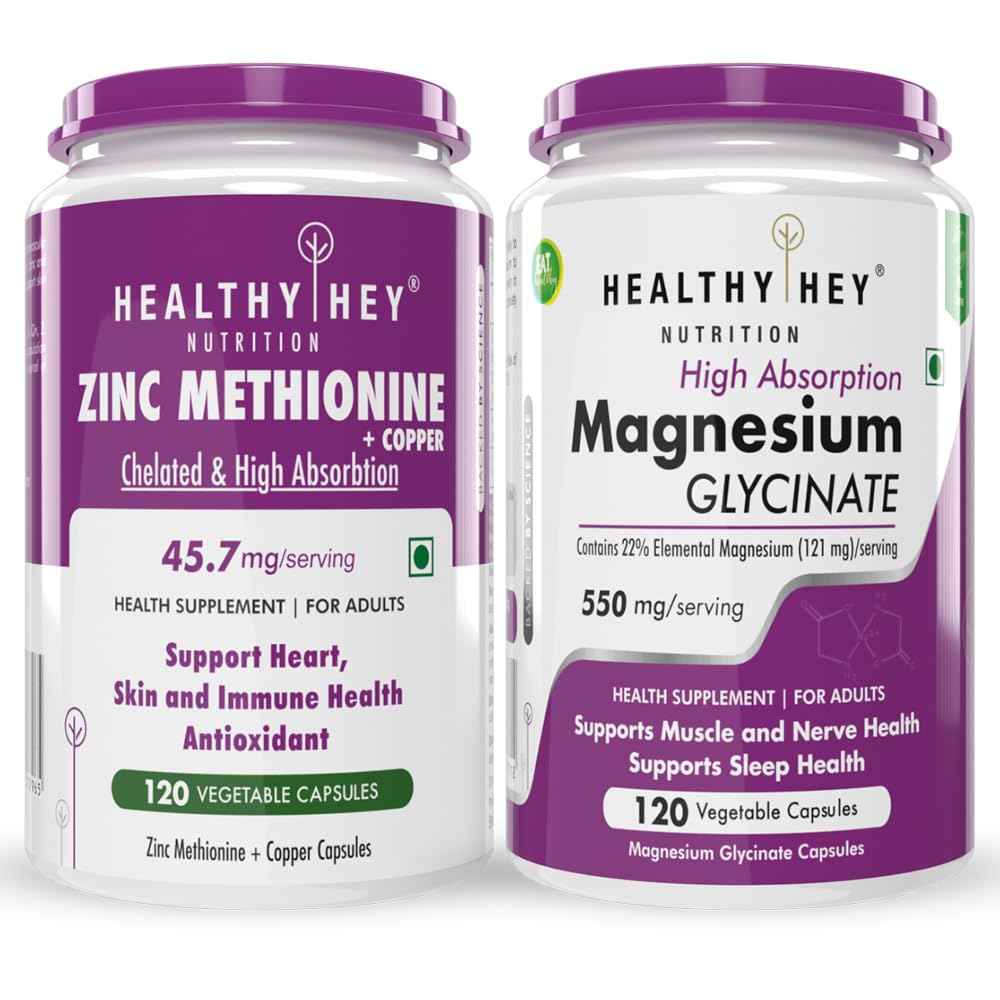 HealthyHey Nutrition Zinc methionine 120 capsules & Magnesium Glycinate 120 capsules (B0D5Y1L739) Amazon Price History, Amazon Price Tracker