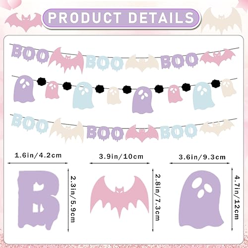 Miniatura 2 de Pancarta de Halloween pastel para decoración de Halloween, linda decoración de Halloween, guirnalda de fantasmas, fantasma, decoraciones de