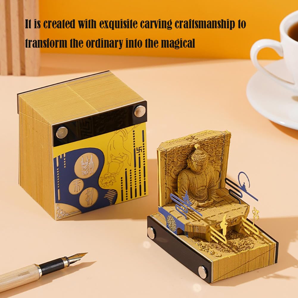 Buddha-Statue-Kalender, 3D-Notizblock, Artsy Pads