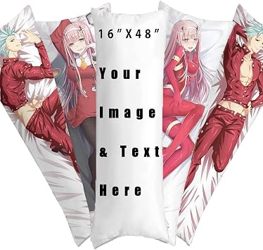 Custom Body Pillow Case Double-Sided, Personalized Anime Character Pillowcase, Love/ Wedding/ Idol/ Pet Pillow Cover, Custom Pillow With Picture Text Customized Photo Long Body Pillowcase 16" X 48"