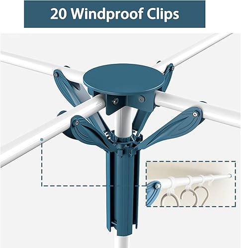 Miniatura 5 de JAUREE Trípode Perchero de Secado de Ropa Plegable para Interiores, Perchero de Secado Portátil para Ropa y de Altura Ajustable, Perchero de Secado