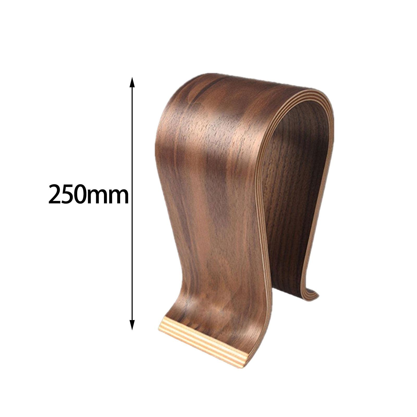 Set di 2 supporti universali per cuffie da tavolo, in legno, per marito, colore noce, 25 x 16 x 10 cm