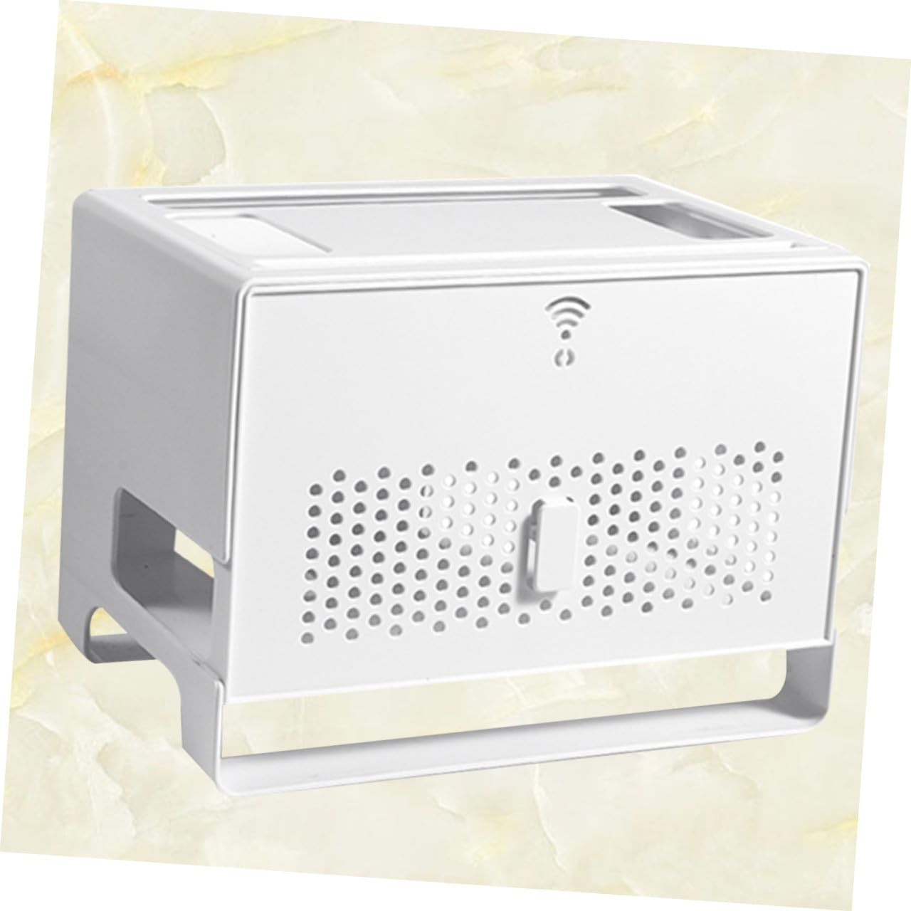 Artibetter Boîte de Rangement pour Routeur Double Couche Abs Blanche