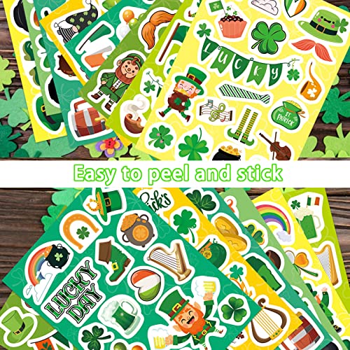 16-Sheets-St-Patricks-Day-Theme-Stickers-for-Kids-Lucky-Shamrock-Clover-Hat-Irish-Day-Party-Favors-Supplies-Gifts-for-Boys-and-Girls