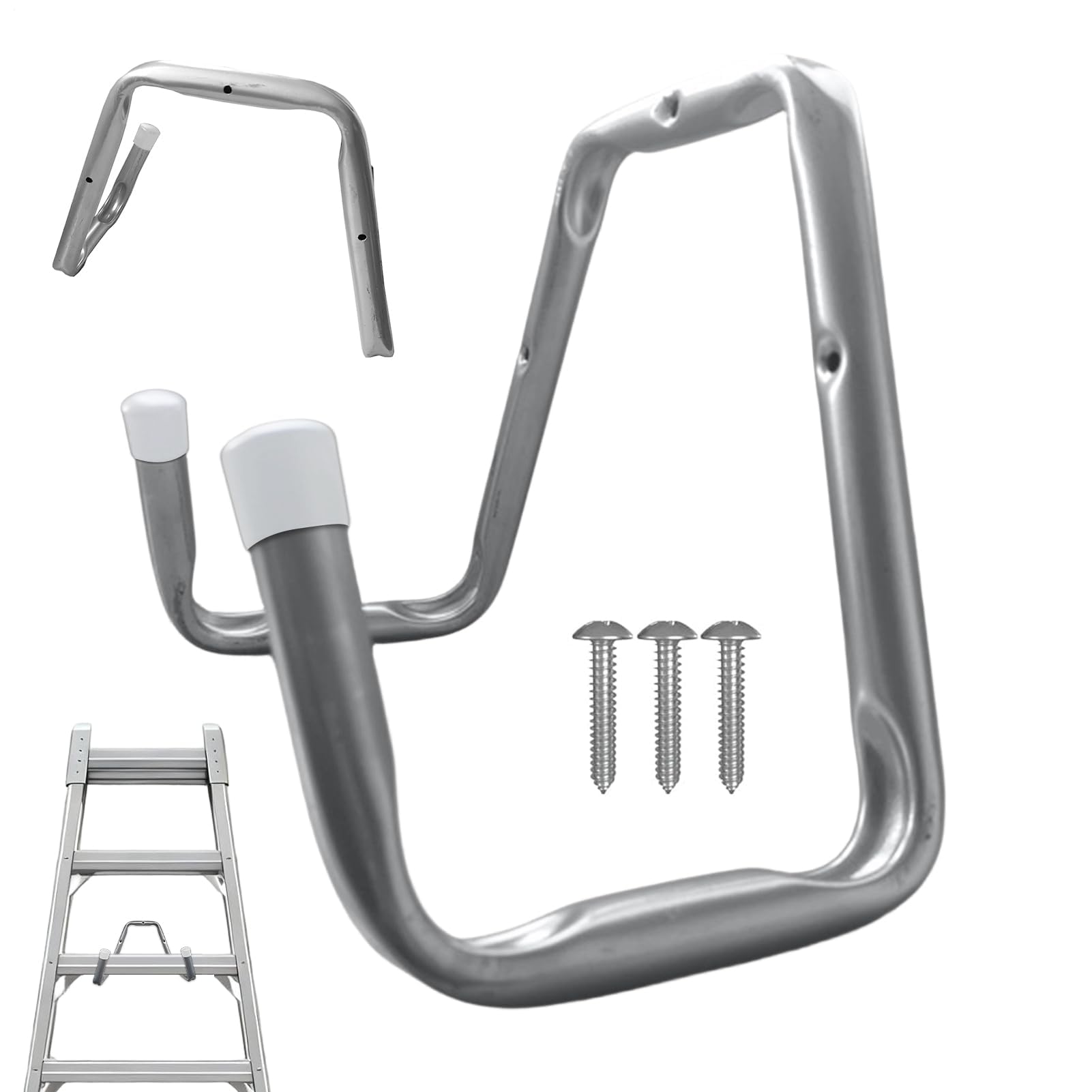 Garage Ladder Hanger - Heavy Duty Utility Storage Hook, Wall-Mounted Ladder Holder, Durable Ladders Storage Organizer | Multi-Purpose Garage Shed Workshop Basement Storages Rack for Garden Backyard S