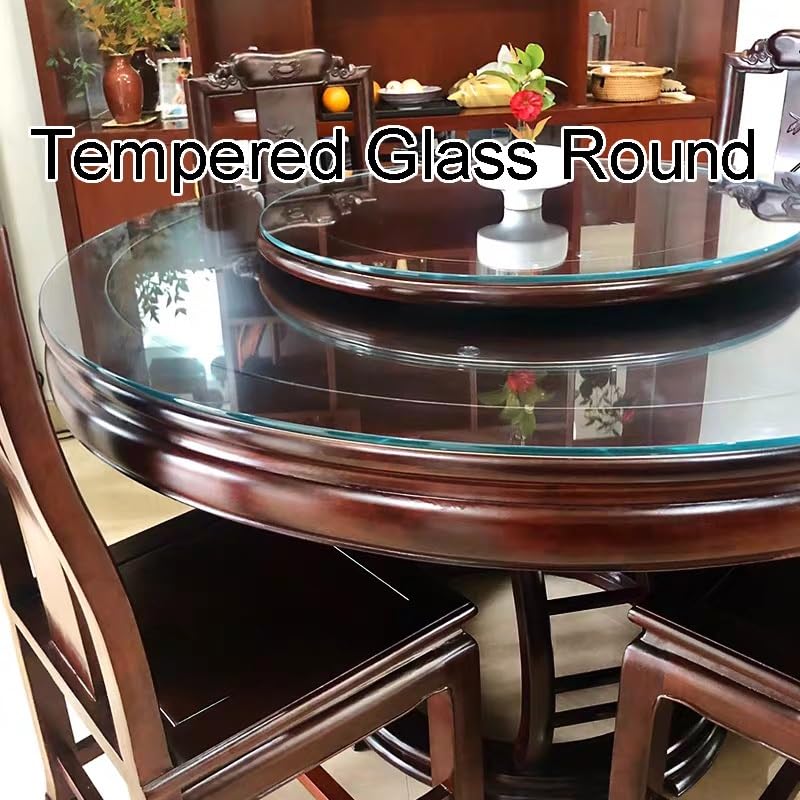 Dalle en verre trempé rond pour protéger une table basse de salon