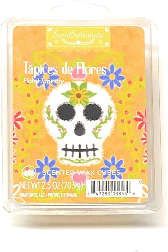 Miniatura 2 de Scentsationals Day of The Dead Special Edition - Cubitos de cera perfumada, paquete de 2.5 onzas (Tapices de Flores)