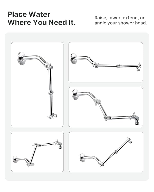 OFFO 16 Inch Shower Head Extension Arm, Raise or Lower, Chrome by OFFO - Used condition - Image 5
