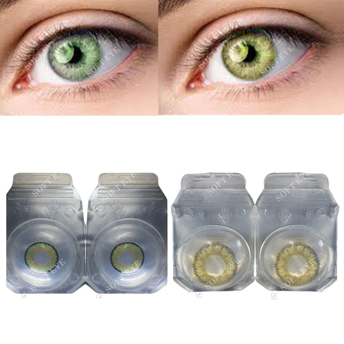 Soft Eye Monthly Disposable Contact Lenses with Lens Solution (Green, Hazel) - Pack of 2 Pairs-image-38