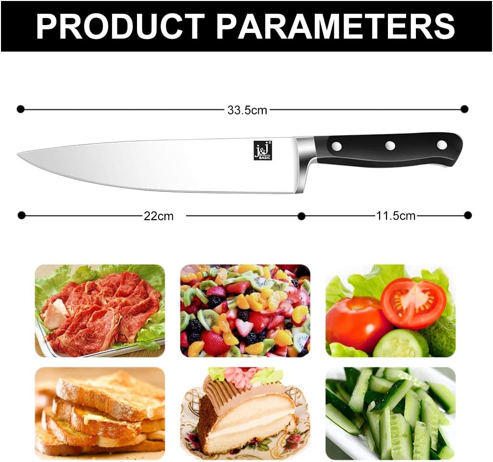 Flаѕh Dеаlѕ - 50% оƒƒ Chef Knife, J and J High Carbon Stainless Steel Ergonomic Kitchen Cutlery in Gift Box (8 Inch G)