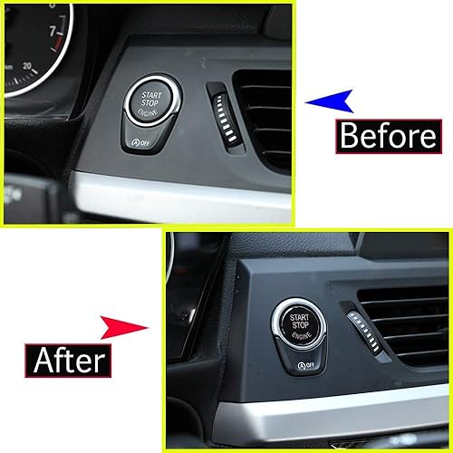 Miniatura 3 de YIWANG - Tapa para interruptor de arranque del motor de ABS cromado para BMW F20 F21 F30 F10 F34 F15 F25 F48 X1 X3 X4 X5 X6 G30 repuestos, Negro