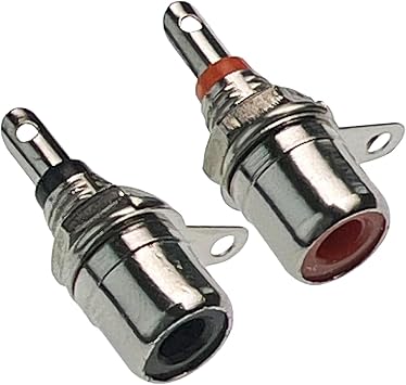 RCA Female Socket Panel Mount Solder Connector Red Black, 10 Pack