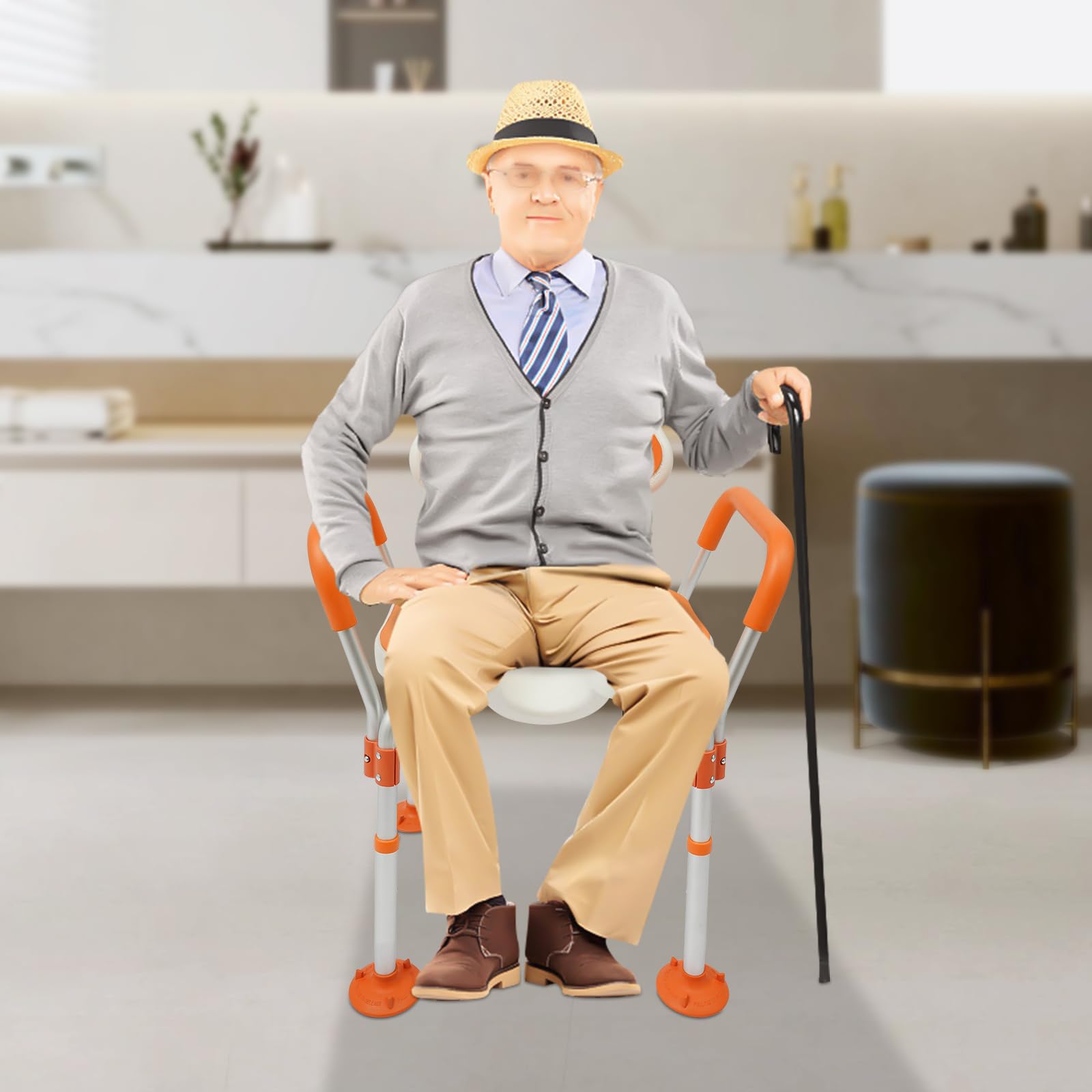 Silla de ducha, silla de ducha regulable en altura con respaldo, reposabrazos, silla de baño para personas mayores, embarazadas, discapacitados, equipada con acolchado EVA antideslizante