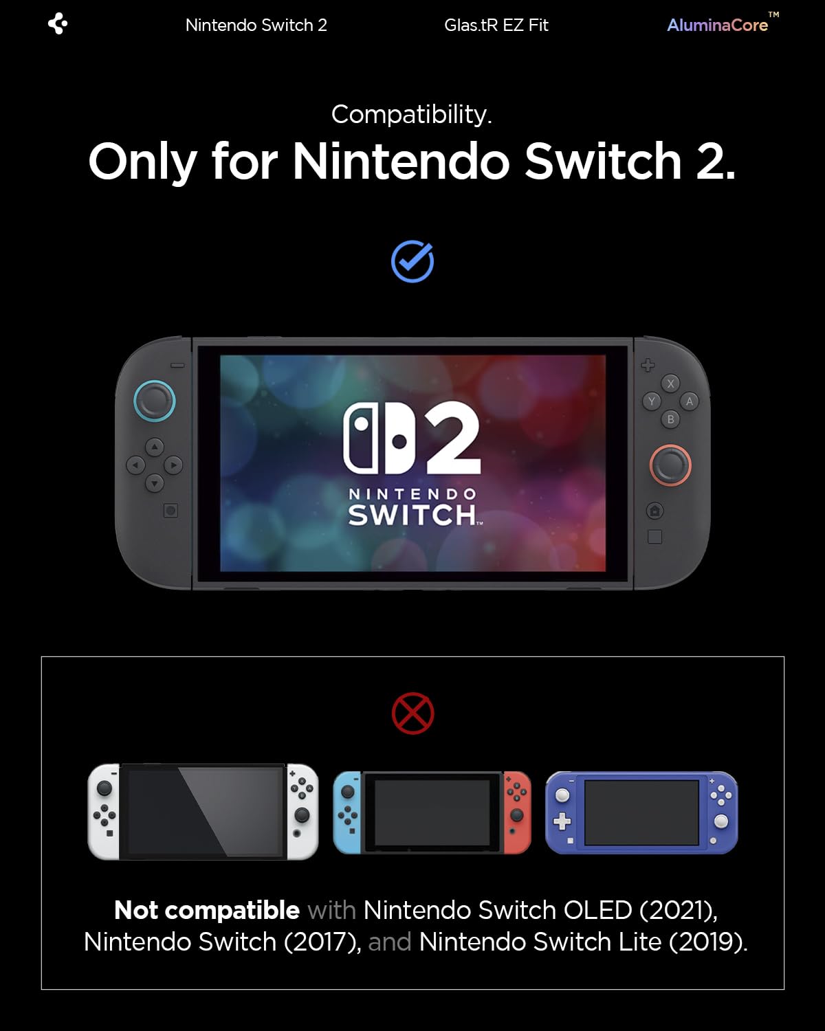 Spigen Glas.tR EZ Fit Vetro Temperato compatibile con Nintendo Switch 2 2025, con Kit di Installazione, Durezza 9H Protezione Schermo Cristallina