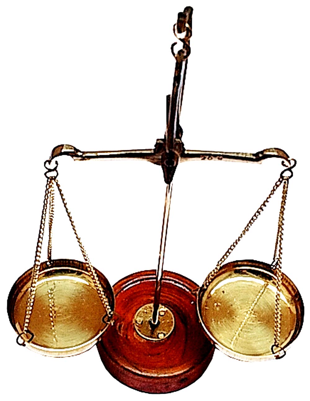 Purpledip Brass Decorative Weighing Scale Balance Tarazu: Weights Measure Showpiece 'Law/Justice for All' (11152)
