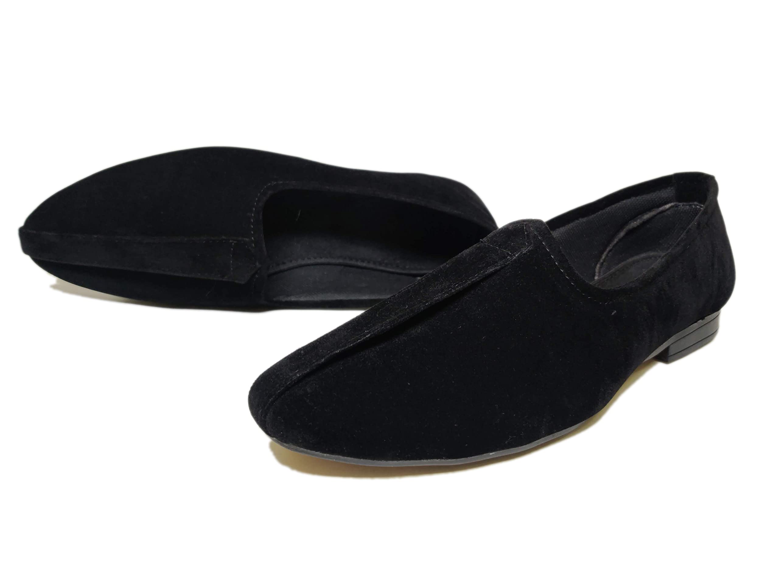 VELOUR INDIA Men's Black Velvet Mojari Jutti Ethnic Loafers (Numeric_10) 4