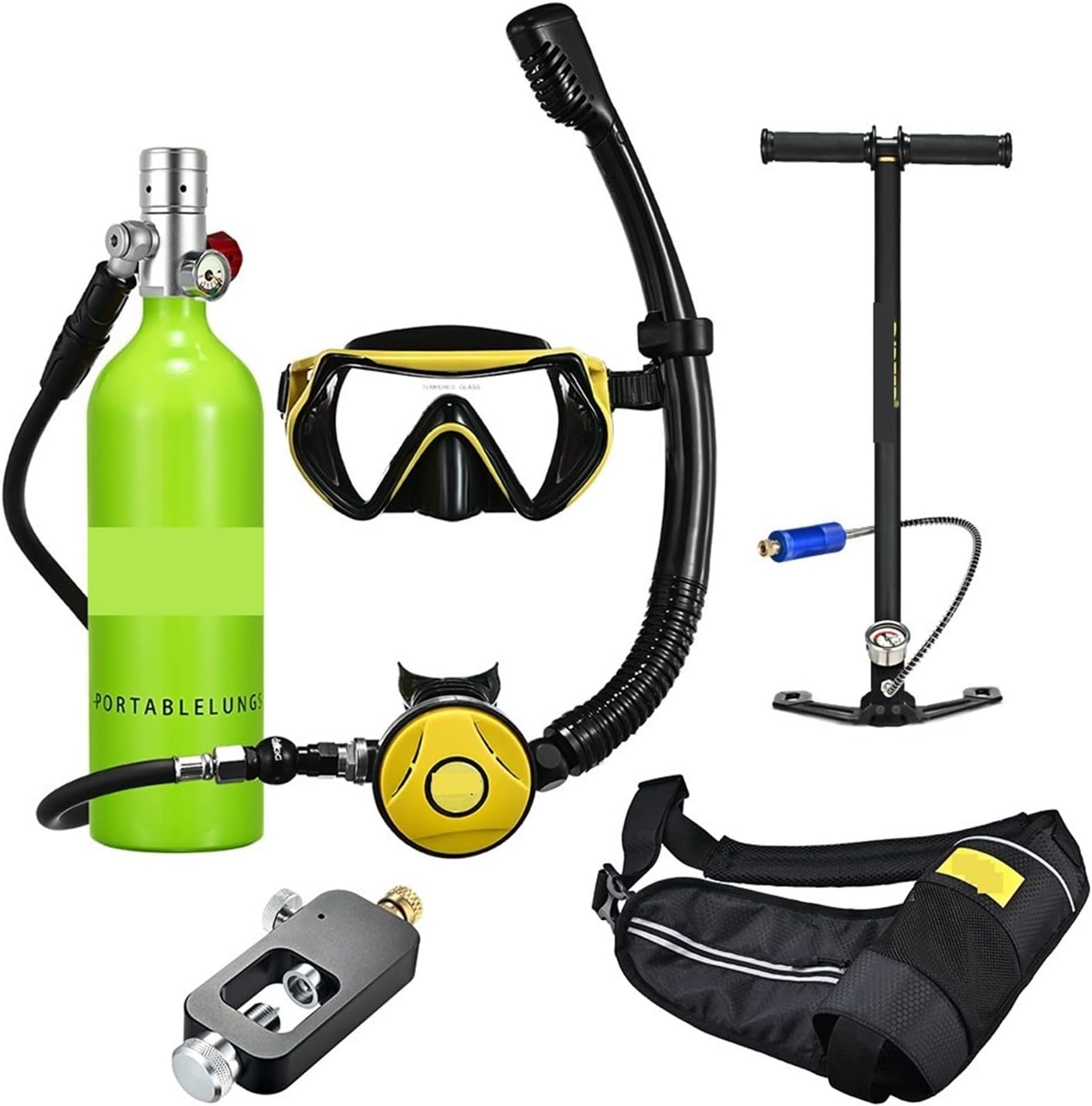 Scuba Tank Kit, Snorkel Underwater Diving Rebreather Portable Deep Snorkeling Equipment for Underwater Work/Underwater Recreation