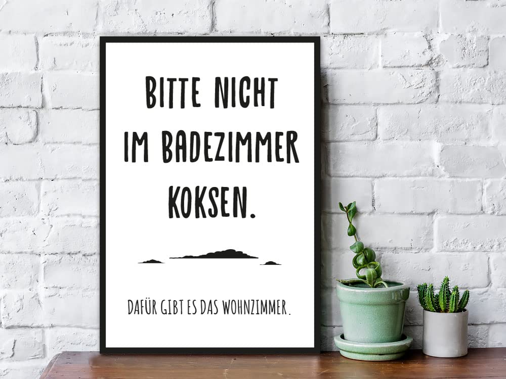 Blechschild 'BITTE NICHT IM BADEZIMMER KOKSEN' – 18x12 Cm, Rosa, Mit Kordel & Saugnapf, Witzige Bad-Deko