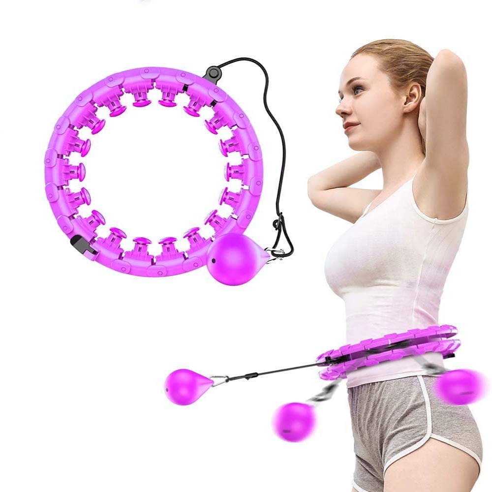 Kasive Smart Hula Hoops for Adults Kids Beginners do not Fall,24 Knots, Abdomen Fitness Increase Beauty, 2 in 1 Fitness Weight Loss and Massage, Detachable