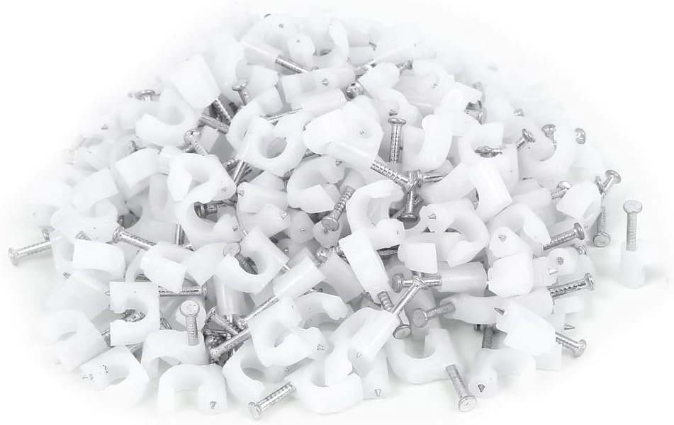 Aexit 200 (transmission) Pcs Wall Insert Inner Width 7mm Diameter Circle Cable Nail (41ry570qf225) Clips White