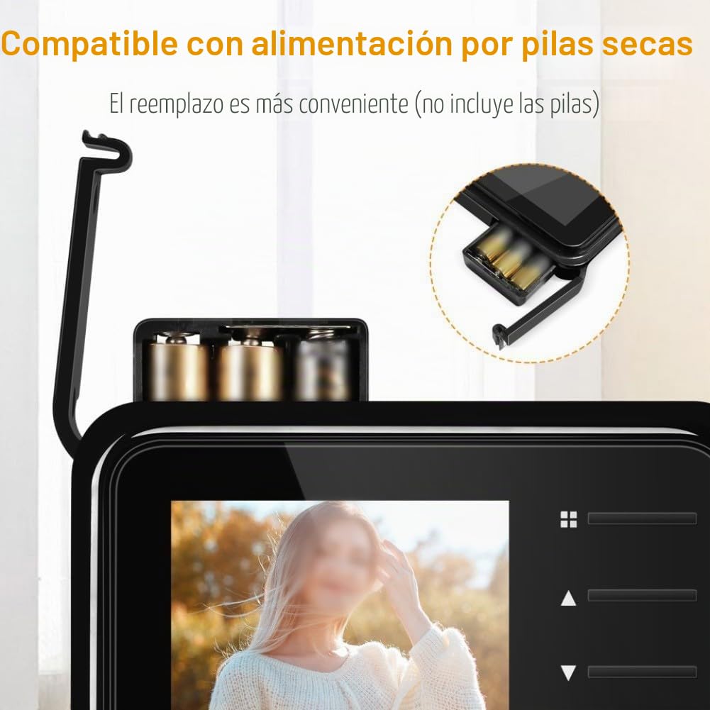Puerta de cámara digital electrónica de 2.4 pulgadas, para mirilla de ojo de gato, cámara de mirilla de puerta, cámara de lente ultra ancha de 120 °