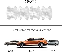 Vista 3 de 4 unidades de protector de puerta de automóvil de fibra de carbono antiarañazos, película protectora para manijas de auto sin marcas, universal
