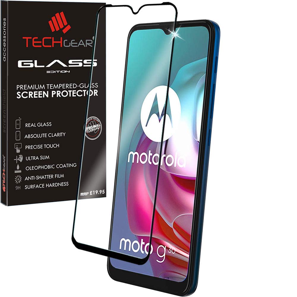 TECHGEAR 3D Schutzfolie Für Motorola Moto G30/G10 – Vollständige Abdeckung, 9H Gehärtetes Glas