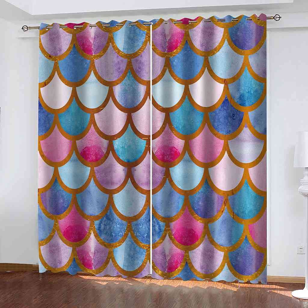 Rideaux salon d'enfants occultants multicolores pour fenêtres de chambre
