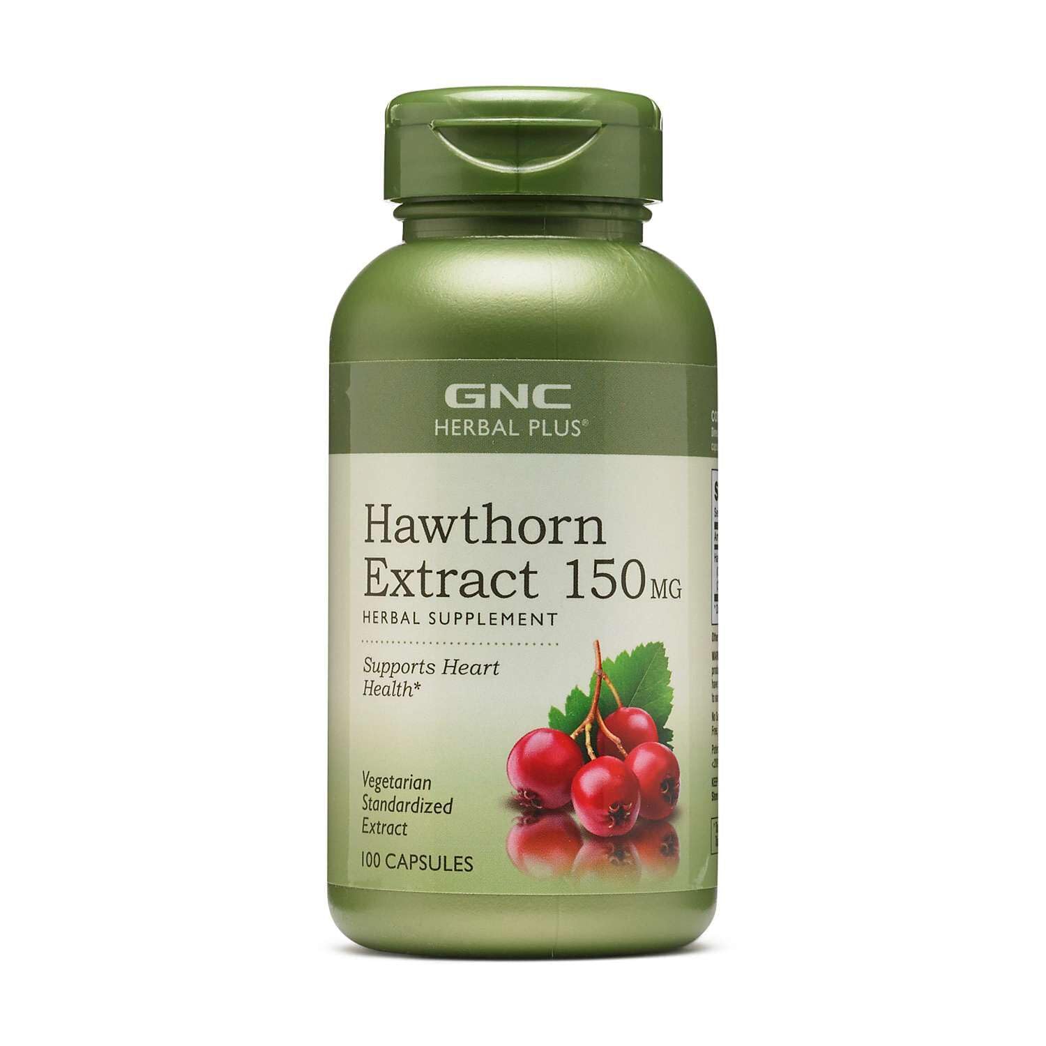 GNC Herbal Plus Hawthorn Extract 150mg Supplement, 100 Capsules