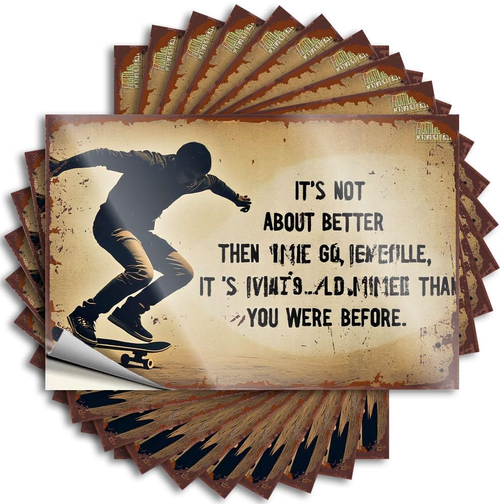 Books, Decal Funny Bumper Quote Stickers, Tall No Residue Decals for Luggage | Interesting Party Favor Custom It's Not About Better Than Anyone Else It's About Being Better Than(6X9CM)