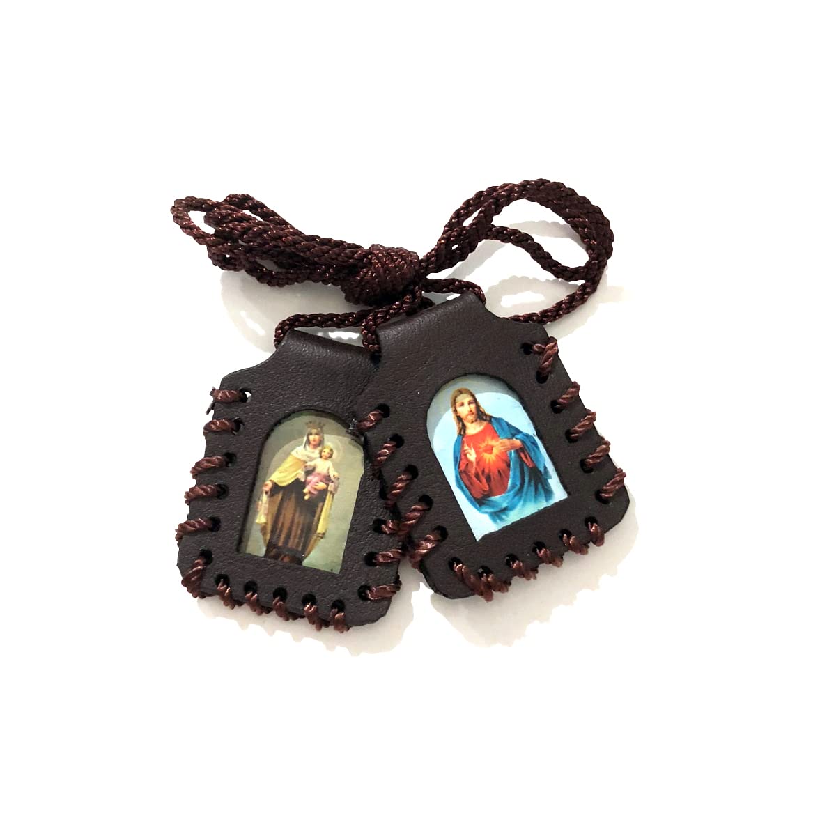 Catholic Town Leather Scapular Front