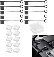 10 Black Dust Plugs for USB-C and USB-A Connectors with Silicone Storage Box to Protect Charging Cables and Data Maintenance Accessory for Cables Interactive Ball for Cats