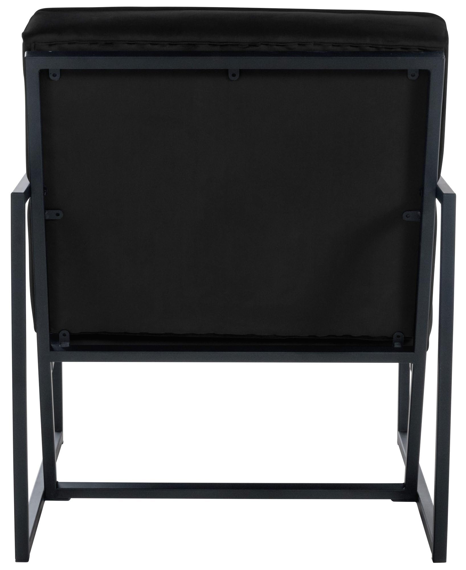 CLP Lounger Avon Samt - Lesesessel Mit Gestepptem Samtbezug Und Stabilem Metallgestell, Farbe:schwarz