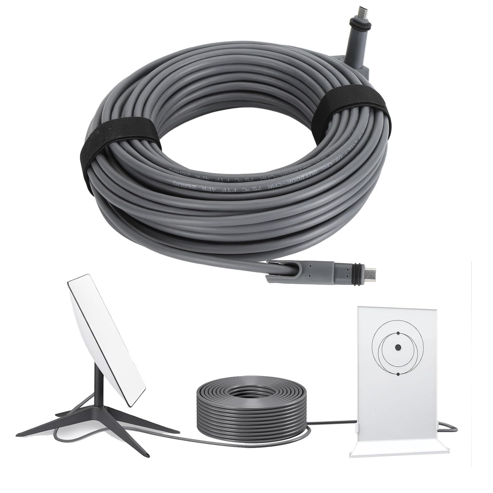 Cavo Di Estensione Starlink 23 Metri (75 Piedi) Per Antenna Rettangolare V2 – Accessorio Gestione Cavi Con Chiodi, Connessione Stabile