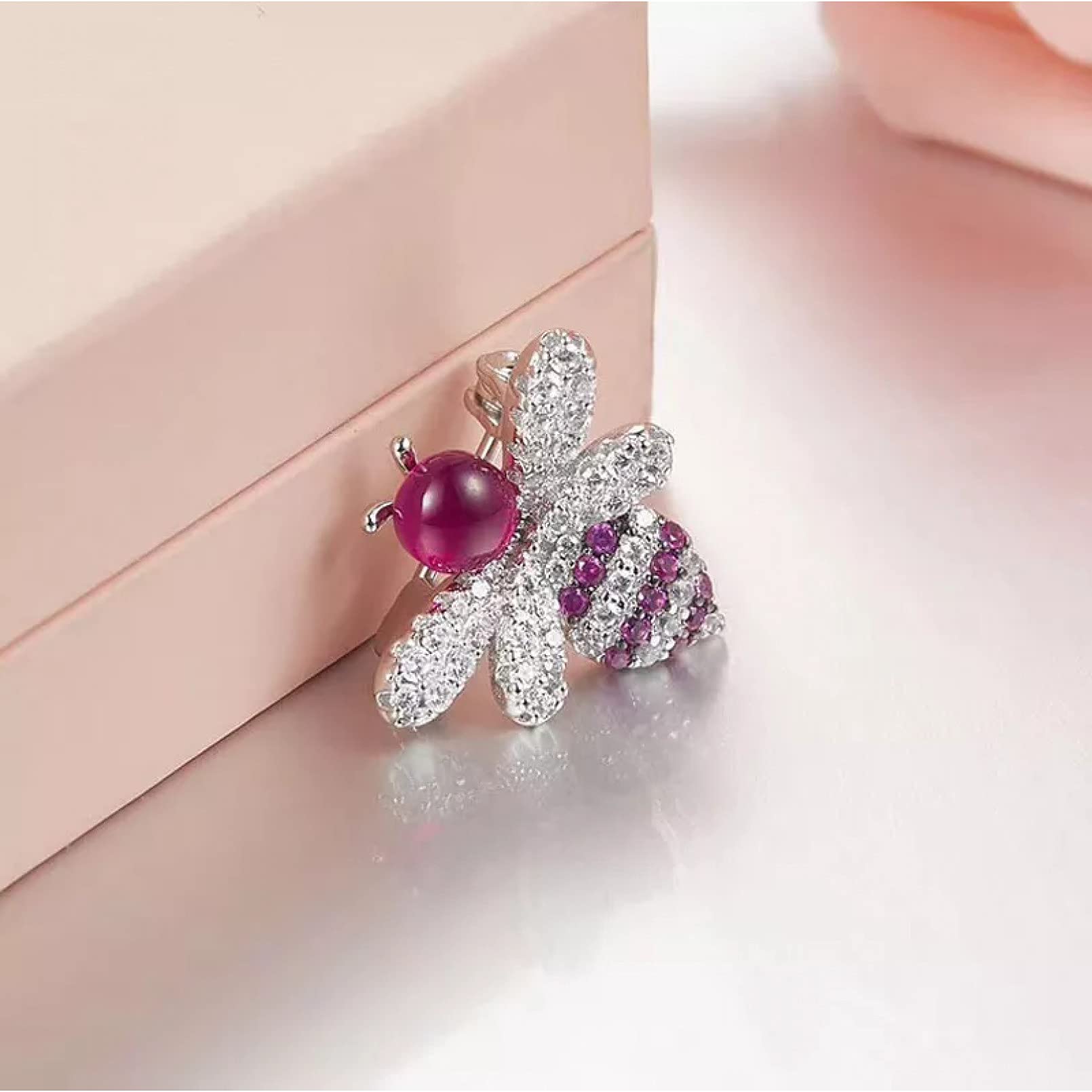 WLLLTYBrooch925 Broche de circonita cúbica con Incrustaciones de Plata esterlina Joyería de Moda para Mujer