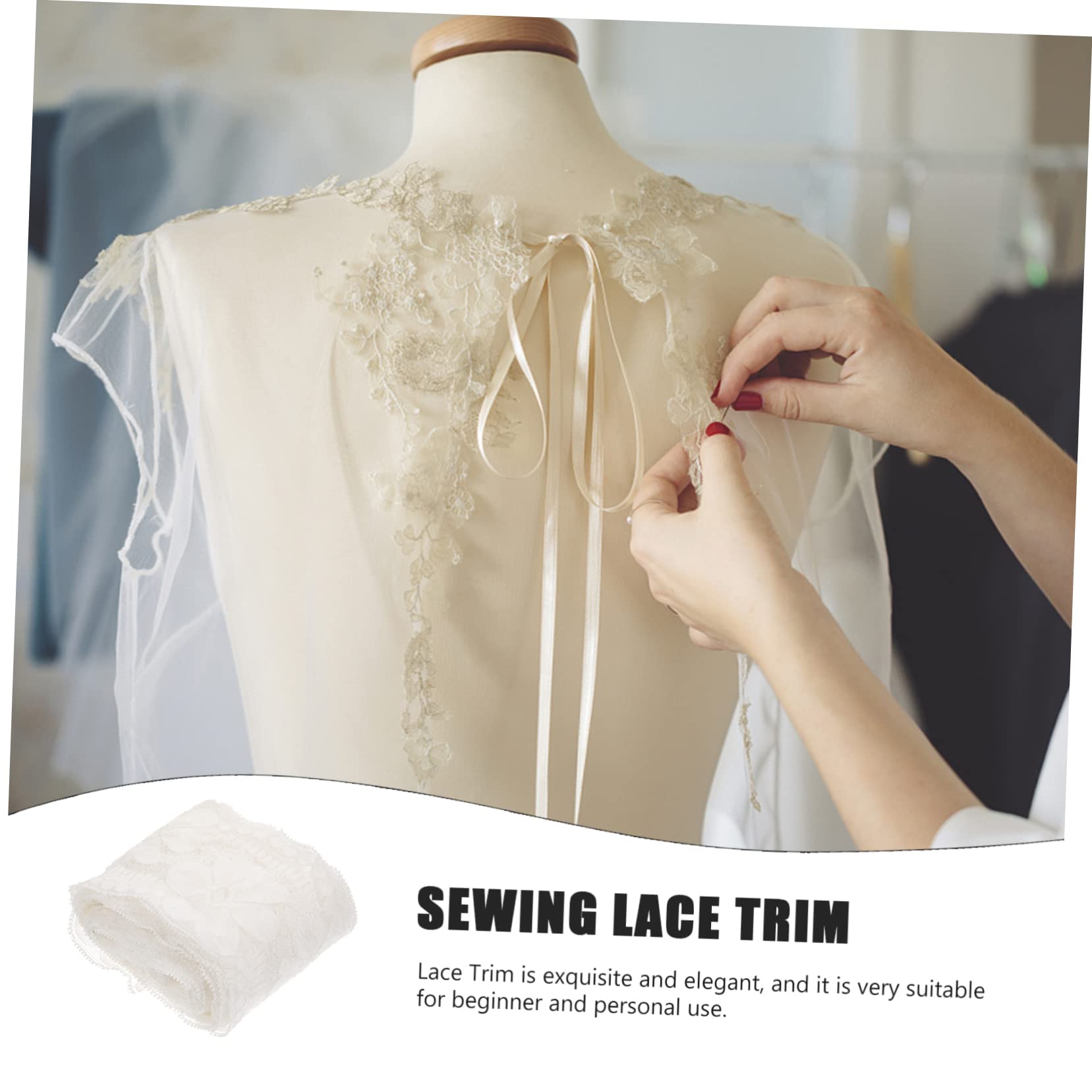 EXCEART 5piezas Lazo De Encaje Elástico Para Ropa Decoración Elegante Para Costura Para Vestidos Manualidades y Accesorios De Moda Metros