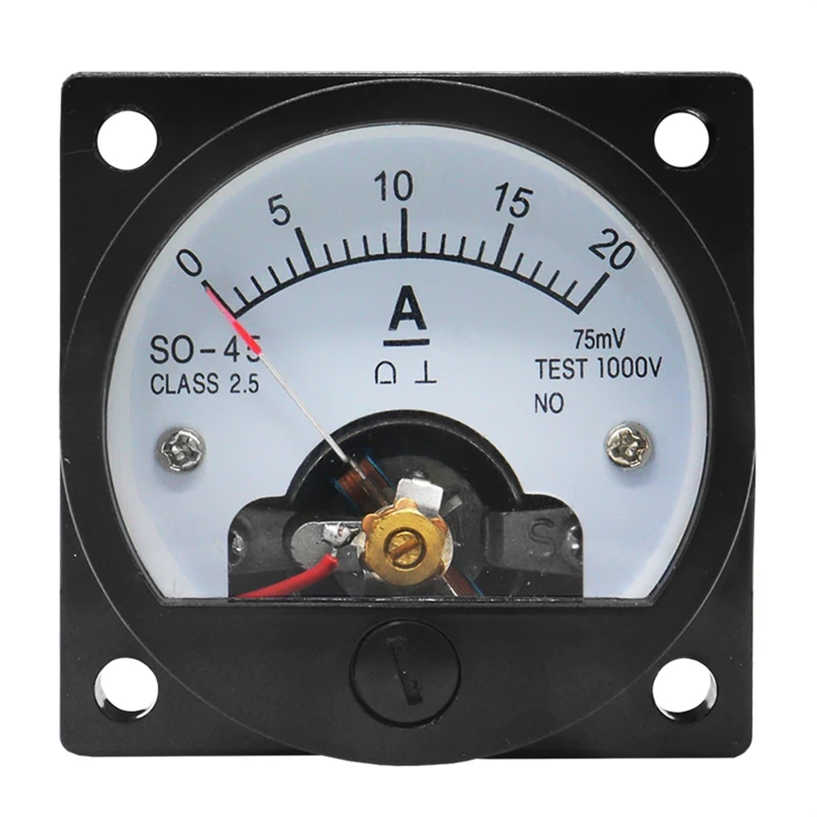 Ampèremètre de tableau DC SO45-A indicateur de courant continu 50A 75mV carré