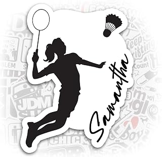 Personalized Custom Name Badminton Sticker Team Name Customized Player Lover Sport 02