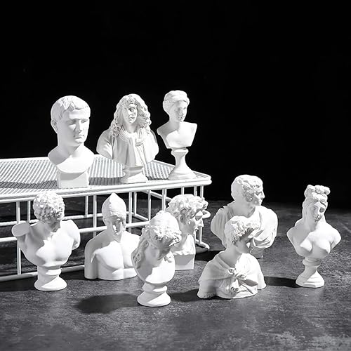 Miniatura 4 de Tchaikovsky - Mini esculturas griegas de busto de 1 pulgada de alto, mitología de resina, figura de diosa, manualidades romanas clásicas, estatuas