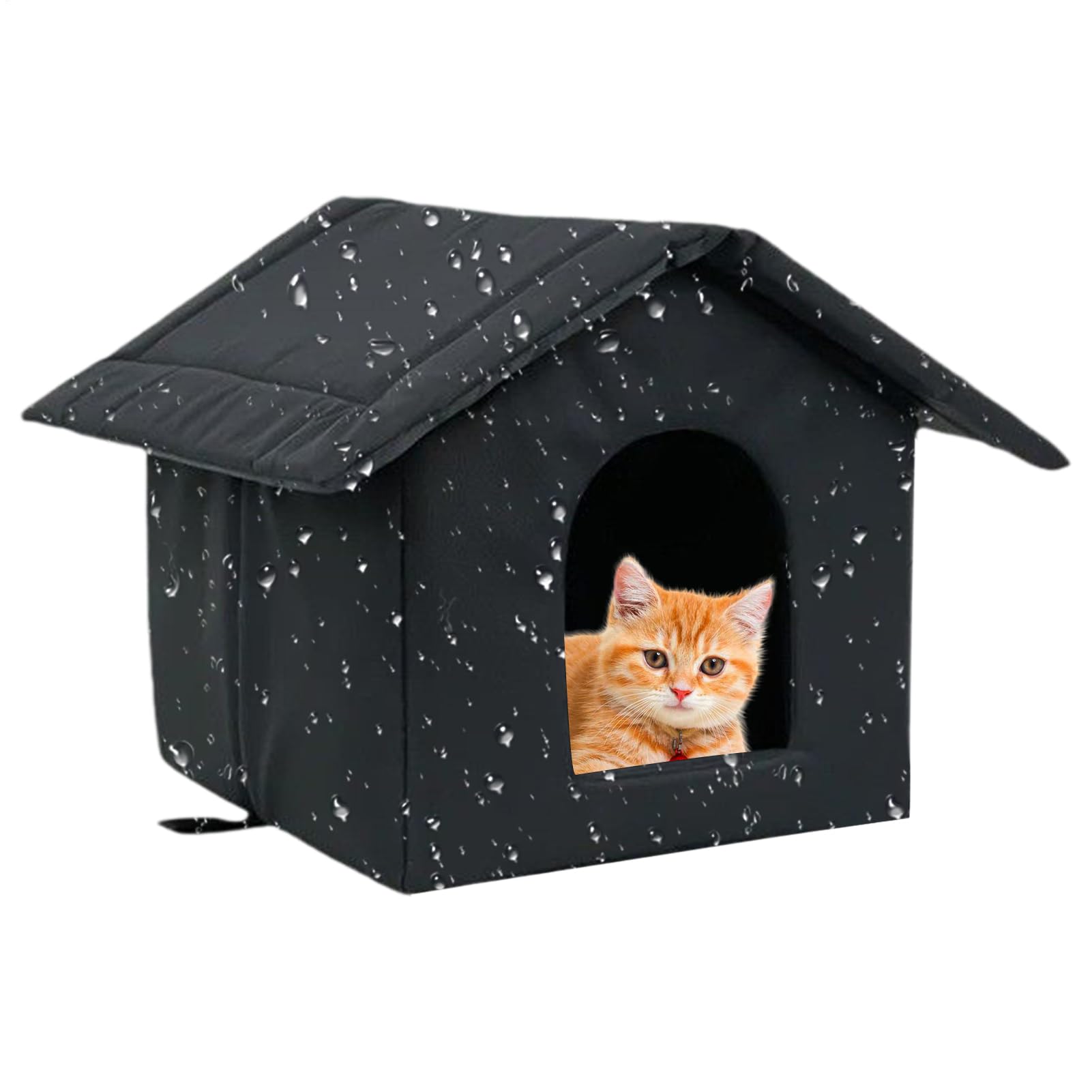 Casa para gatos para exteriores, refugio cerrado impermeable para gatos, cama para mascotas para verano, invierno, patio, balcón, interior, granja, dormitorio, jardín, patio, sala de estar