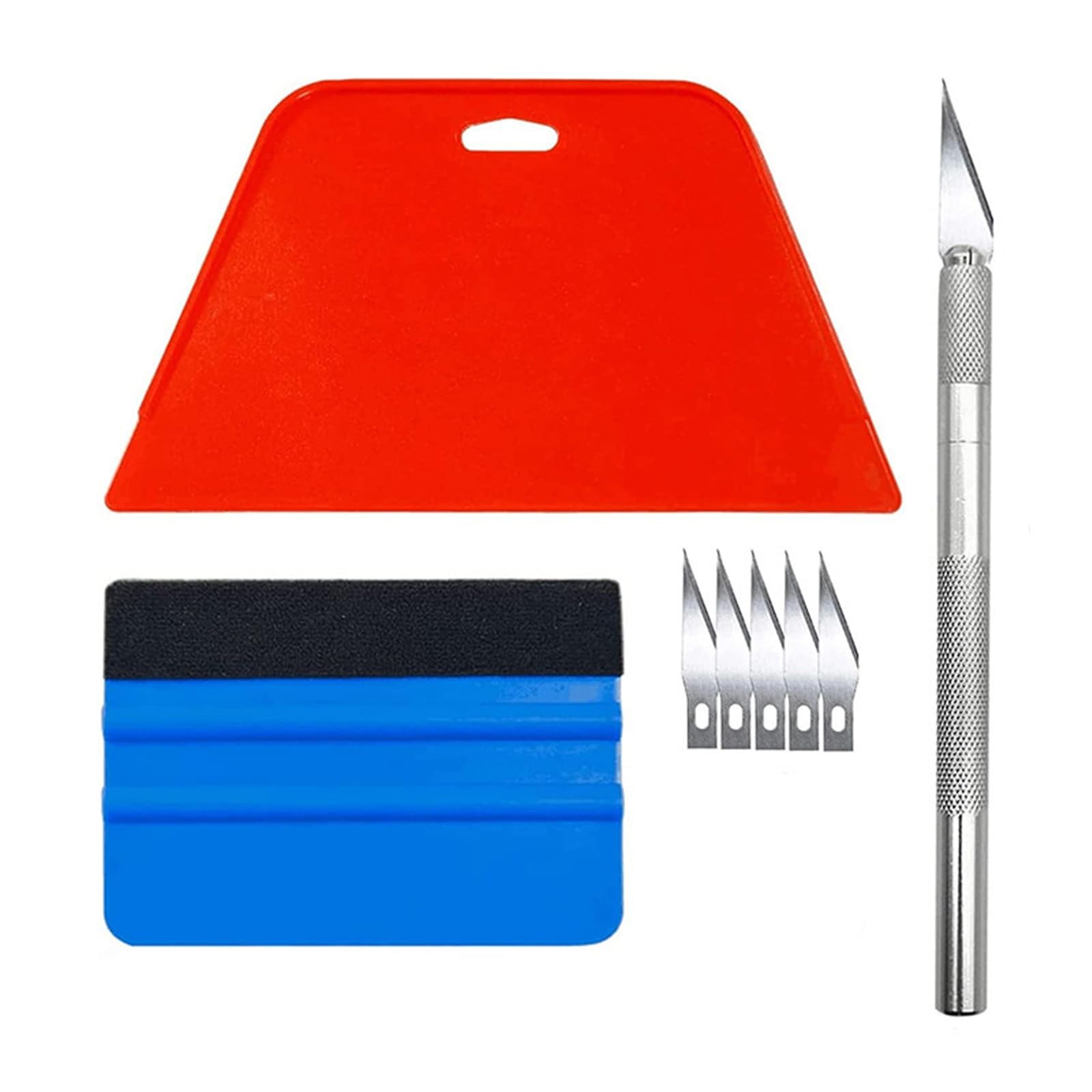 fKiZanthene 8 PCS Vinyl Wrap Tools, Wallpaper Scrapers with Squeegee, Felt Squeegee, for Wallpapering & Car Wrapping