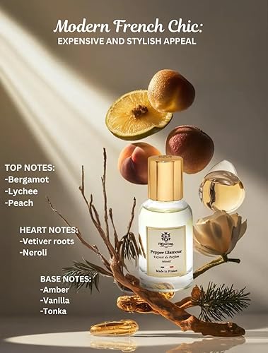 Miniatura 3 de Preparfume From France Pepper Glamour para mujer 1.0 fl oz - Aroma floral picante de Francia - Fragancia de lujo con bergamota, haba tonka - Perfume