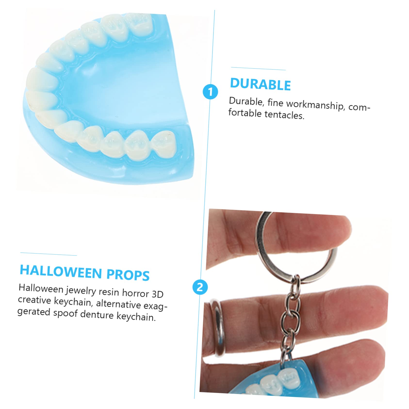 Amazon | MUCKLILY 1個 義歯キーホルダー 入れ歯キーホルダー 義歯