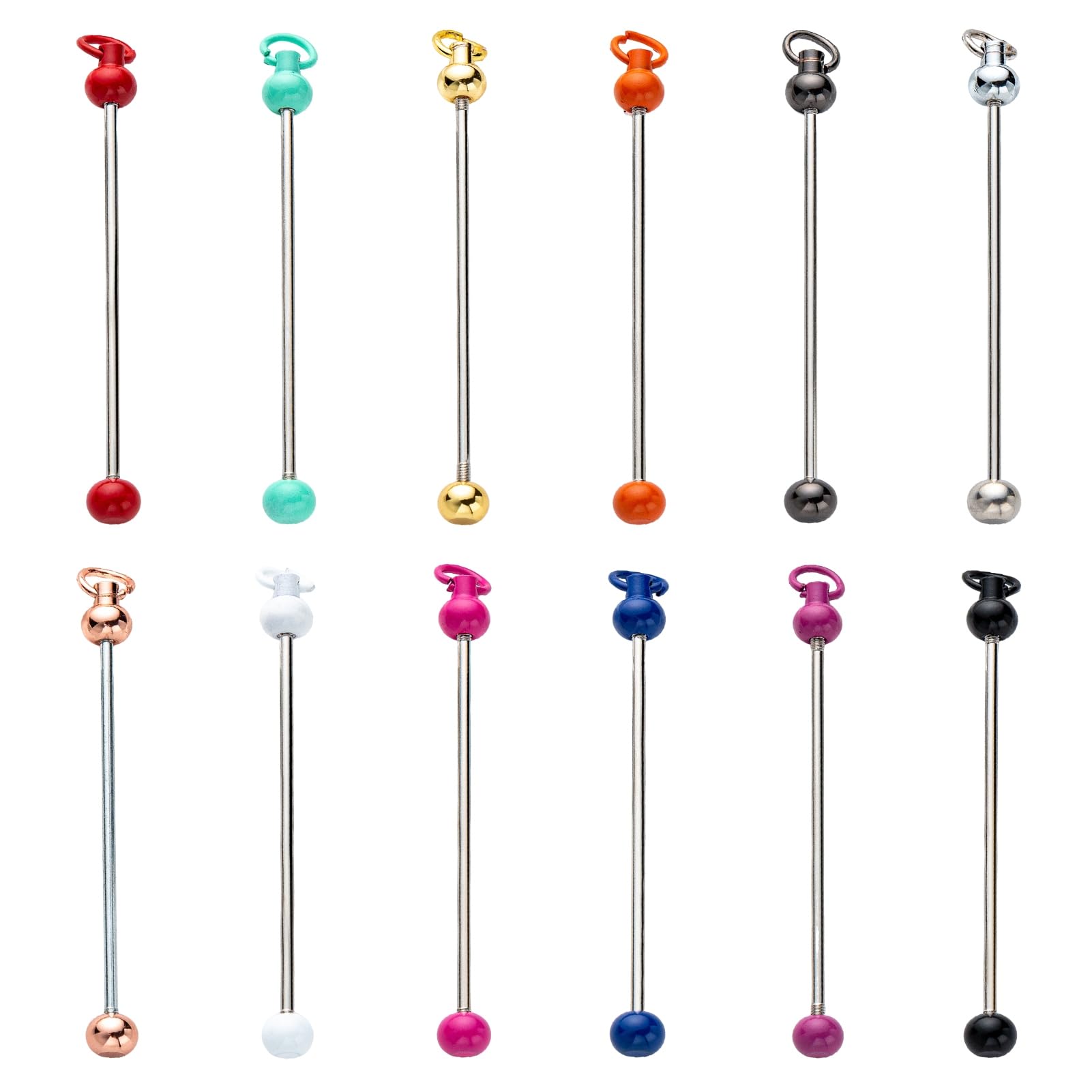 Ptwola Set Da 6 Portachiavi Con Perline In Metallo Argento - Vuoti Per Fai Da Te, 15x3 Cm - 3