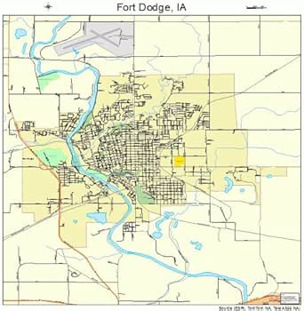 Amazon.com: Large Street & Road Map of Fort Dodge, Iowa IA - Printed ...