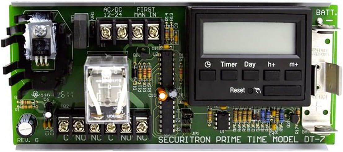 MMTC Securitron DT-7 Prime Time Digital Timer – 7-Day Programmable Timer Module (12/24 VAC/DC)