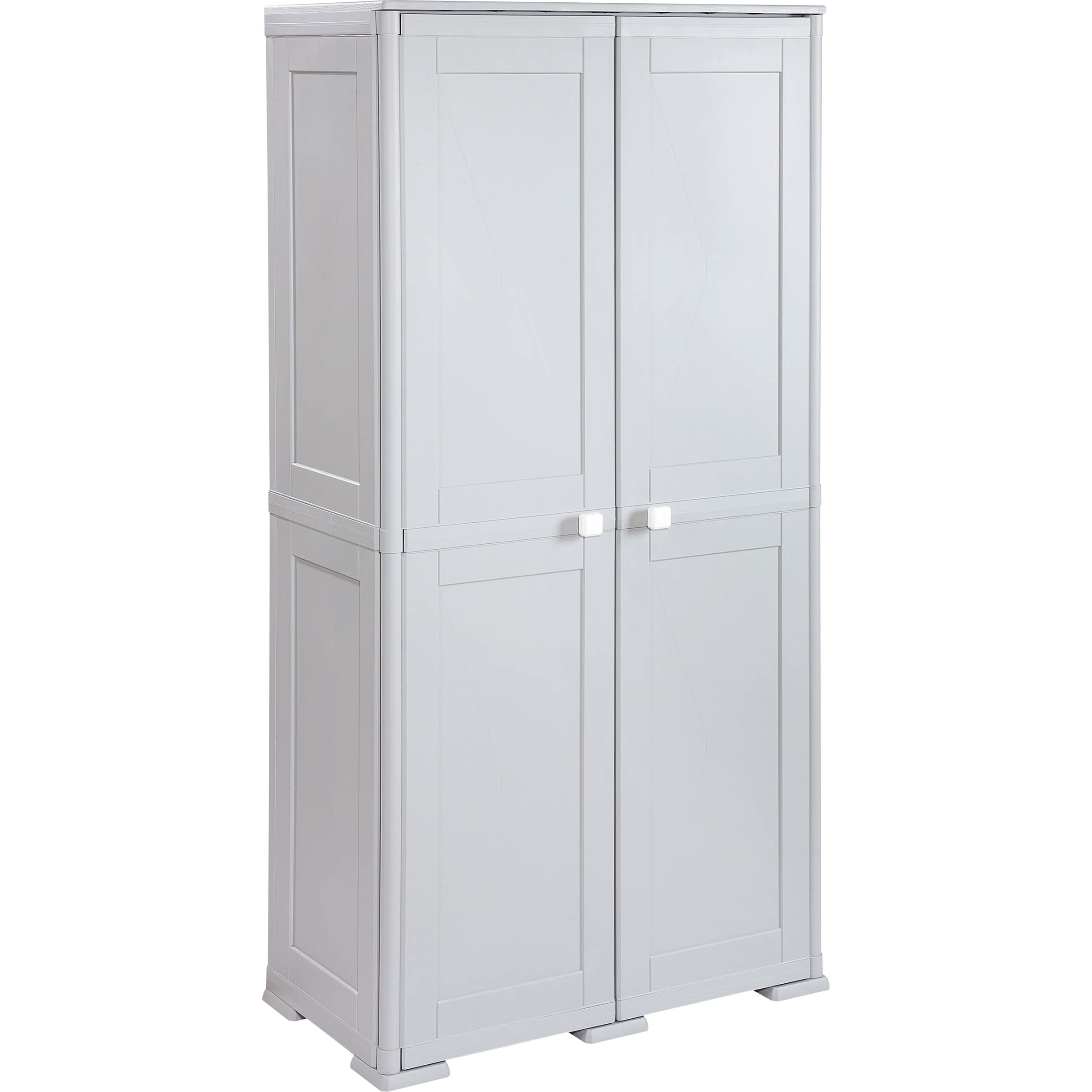 CleverMade SIMPLEX-2 Doors-4 COMPARTMENTS-Gray Cabinet, Large, Grey